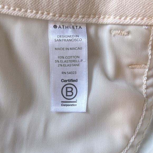 ATHLETA Size 12 Tall Sculptek Flex Straight Ankle Jeans in Bone White - Picture 12 of 12